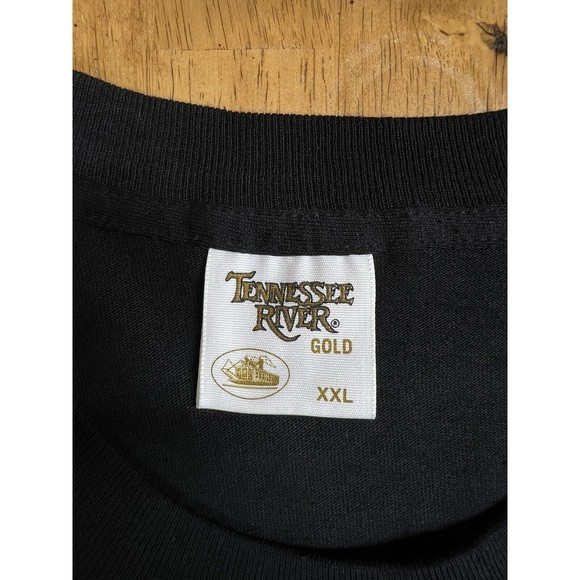VTG Tennesse River Gold Eagle Black T-Shirt Single Stitch Made in USA 2XL NOS - Picture 5 of 6